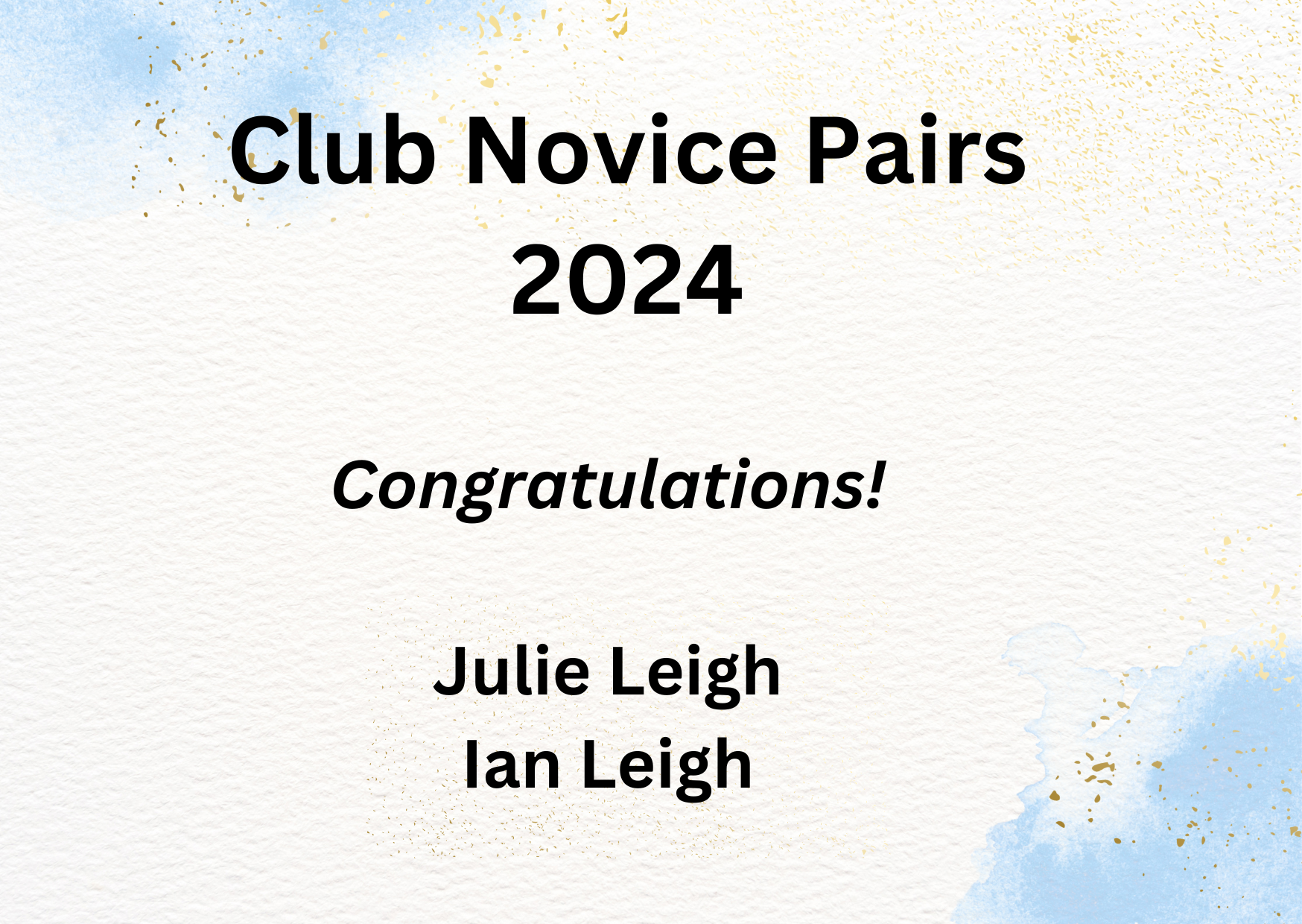 Club Novice Pairs 2024