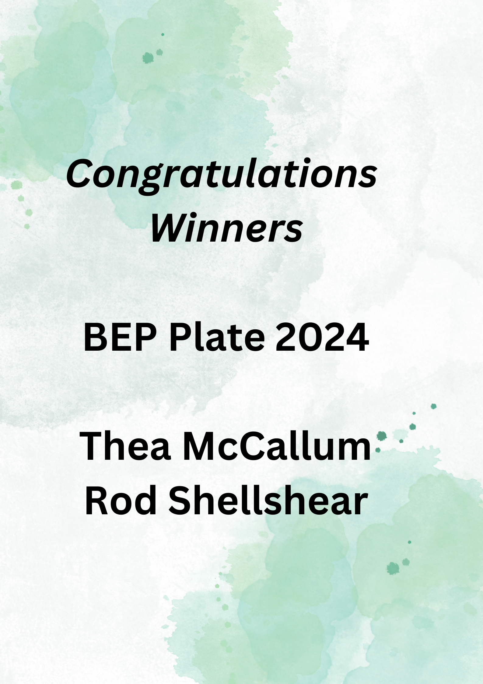 BEP Plate Winners 2024