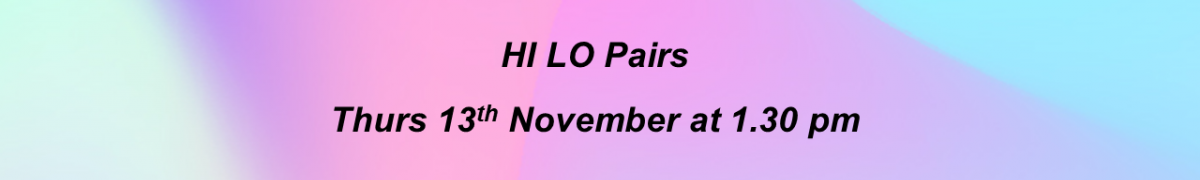 Coming Events 13th Nov